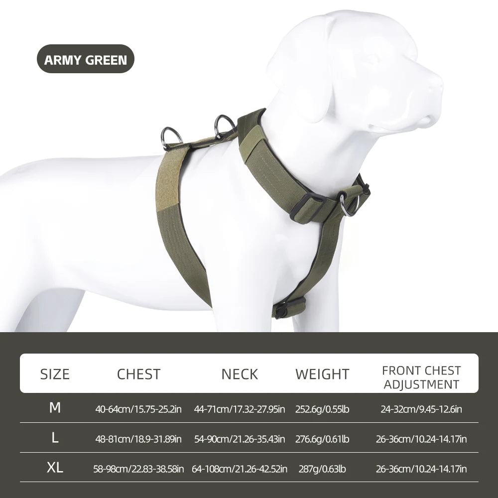 Adjustable anti-escape dog harness vest with dual D-rings for medium and large dogs