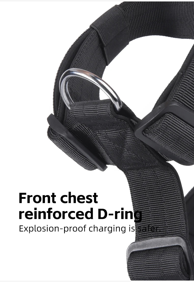 Adjustable anti-escape dog harness vest with dual D-rings for medium and large dogs