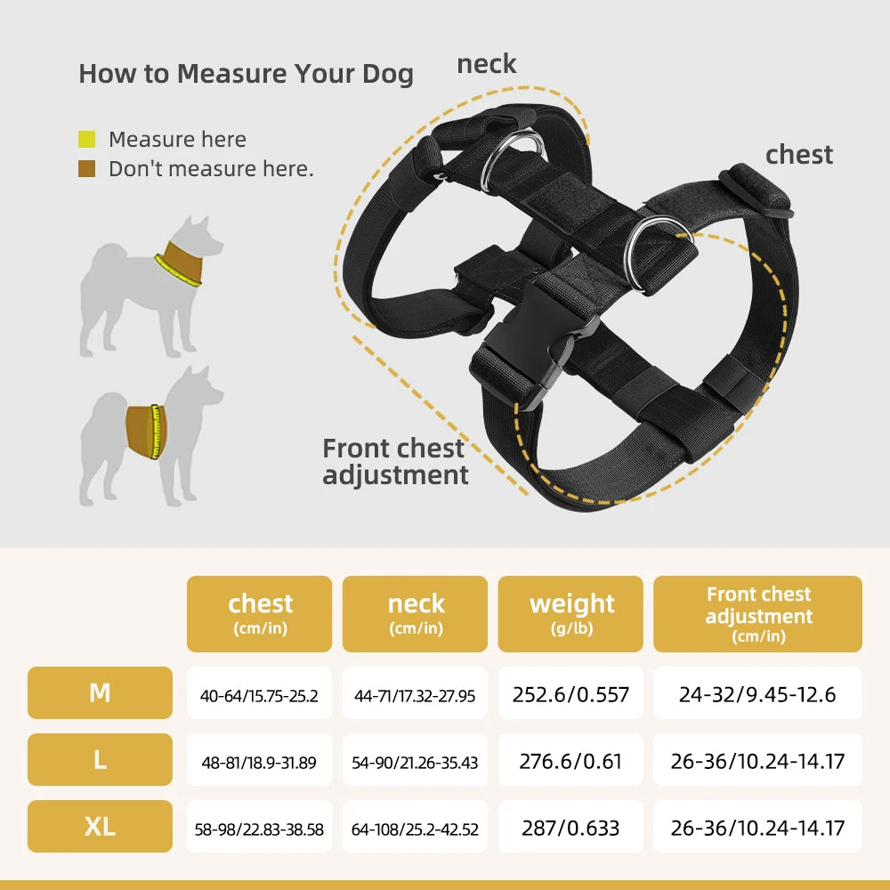 Adjustable anti-escape dog harness vest with dual D-rings for medium and large dogs
