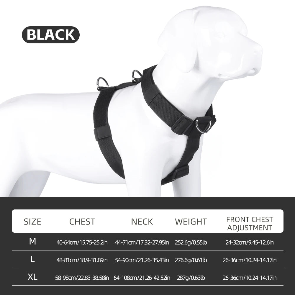 Adjustable anti-escape dog harness vest with dual D-rings for medium and large dogs