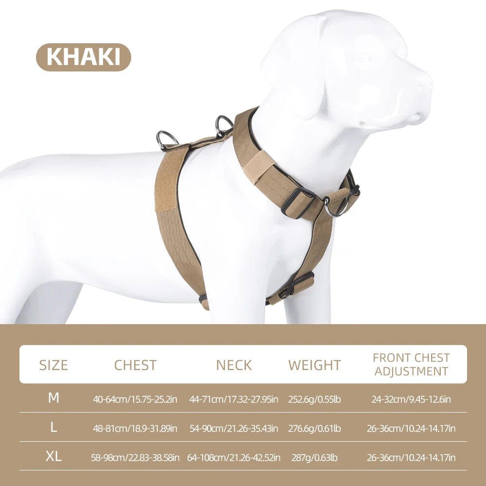 Adjustable anti-escape dog harness vest with dual D-rings for medium and large dogs