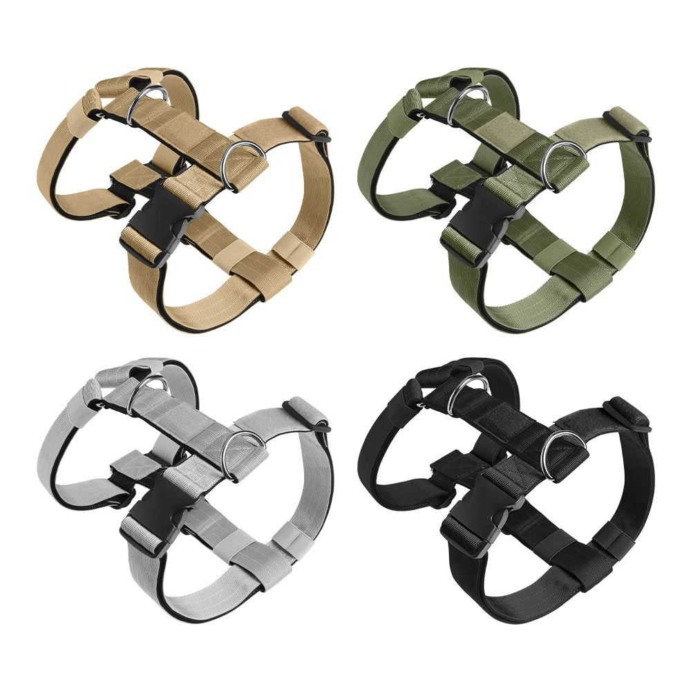 Adjustable anti-escape dog harness vest with dual D-rings for medium and large dogs