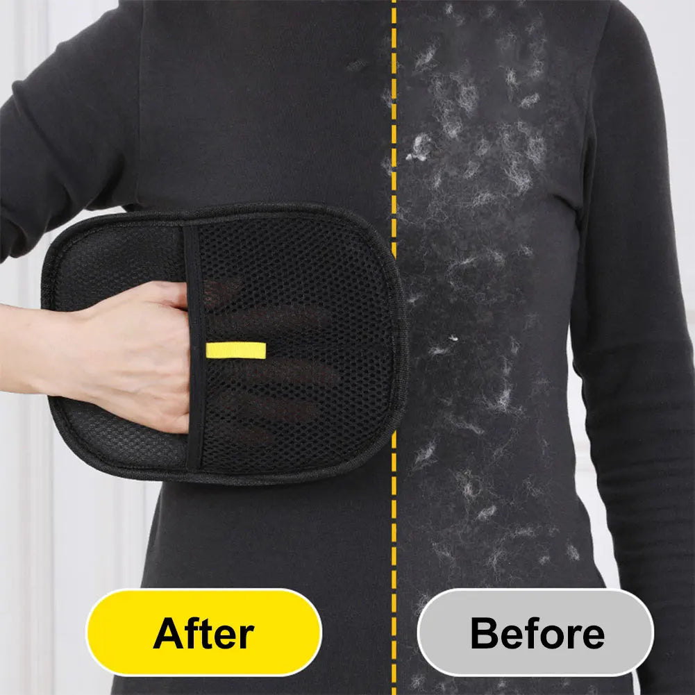 Dual-sided pet hair remover mitt with soft silicone bristles