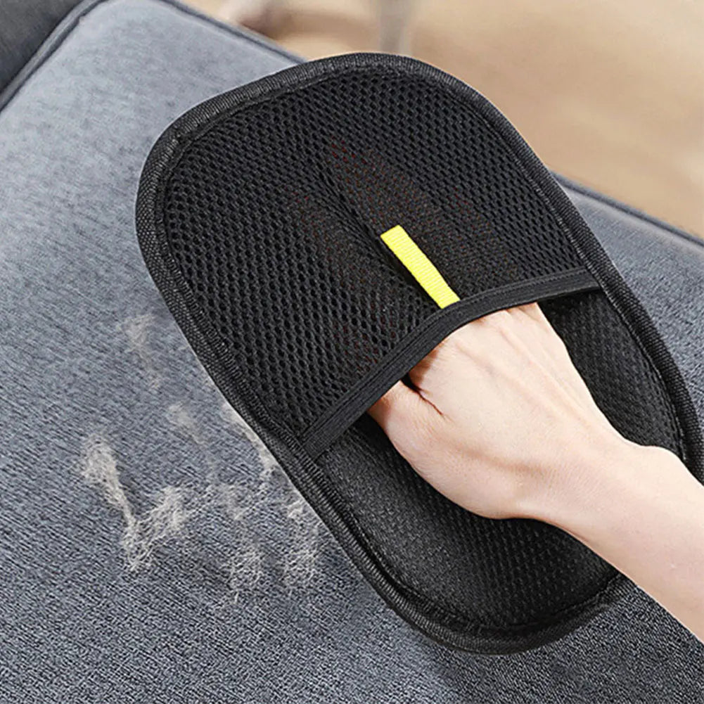Dual-sided pet hair remover mitt with soft silicone bristles