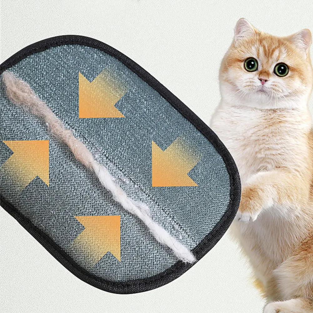 Dual-sided pet hair remover mitt with soft silicone bristles