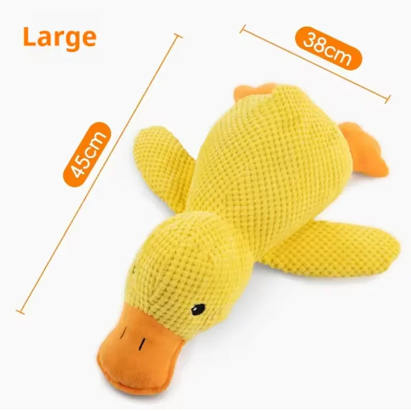 Plush stomping duck dog toy with bite-resistant fabric