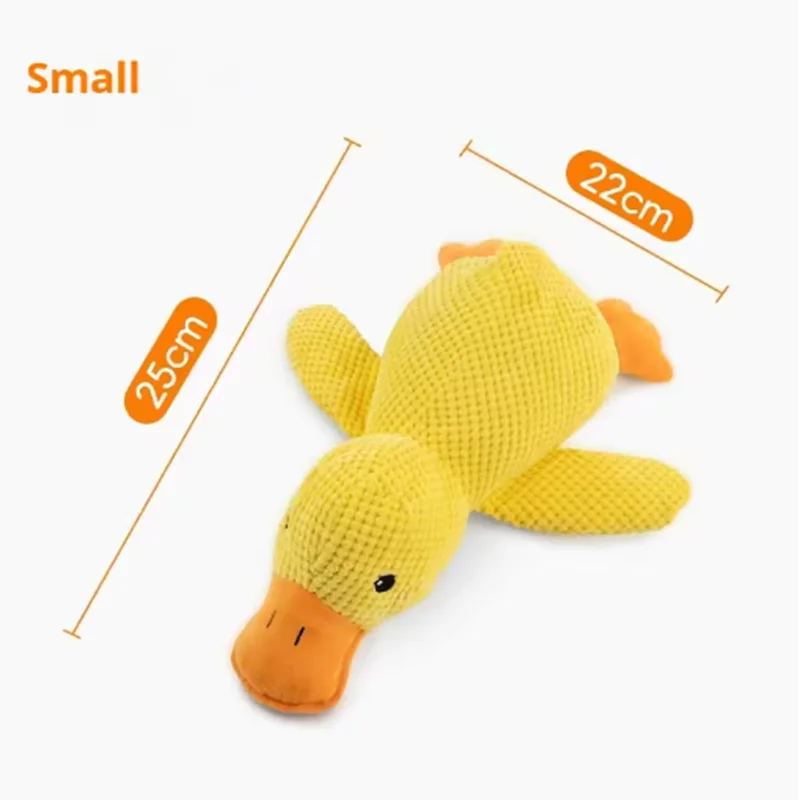 Plush stomping duck dog toy with bite-resistant fabric