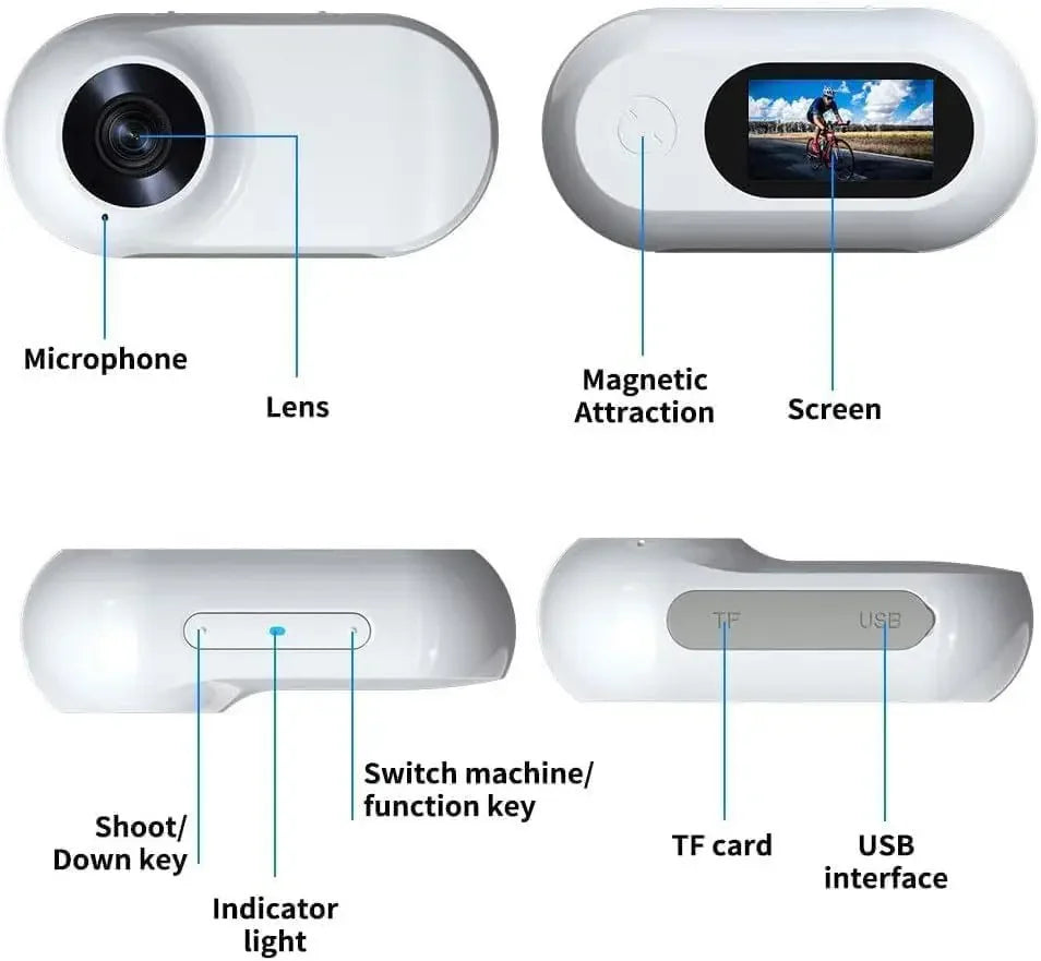 Mini pet collar camera with silicone strap for cats and dogs