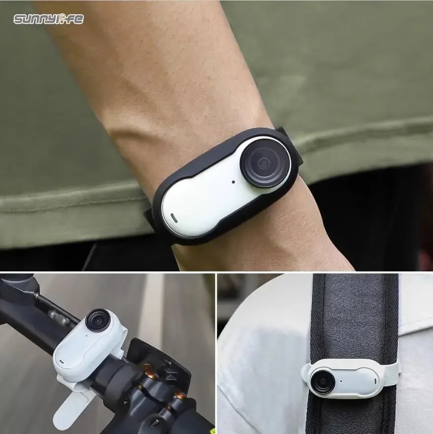 Mini pet collar camera with silicone strap for cats and dogs