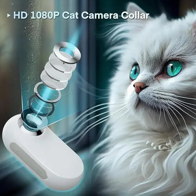 Mini pet collar camera with silicone strap for cats and dogs