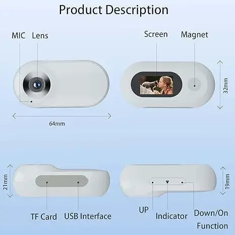 Mini pet collar camera with silicone strap for cats and dogs