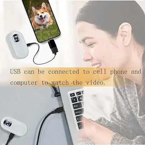 Mini pet collar camera with silicone strap for cats and dogs