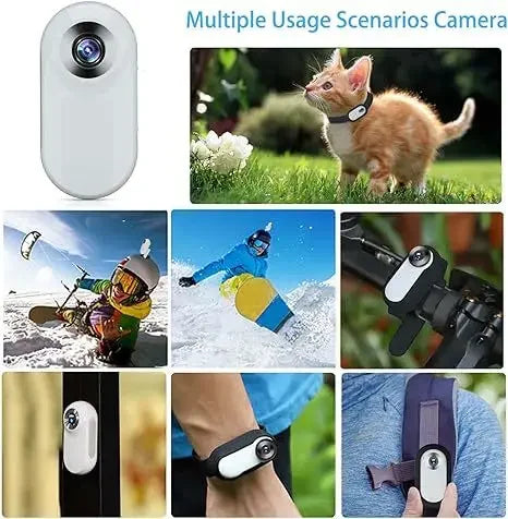 Mini pet collar camera with silicone strap for cats and dogs