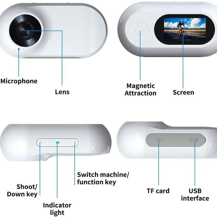 Mini pet collar camera with silicone strap for cats and dogs