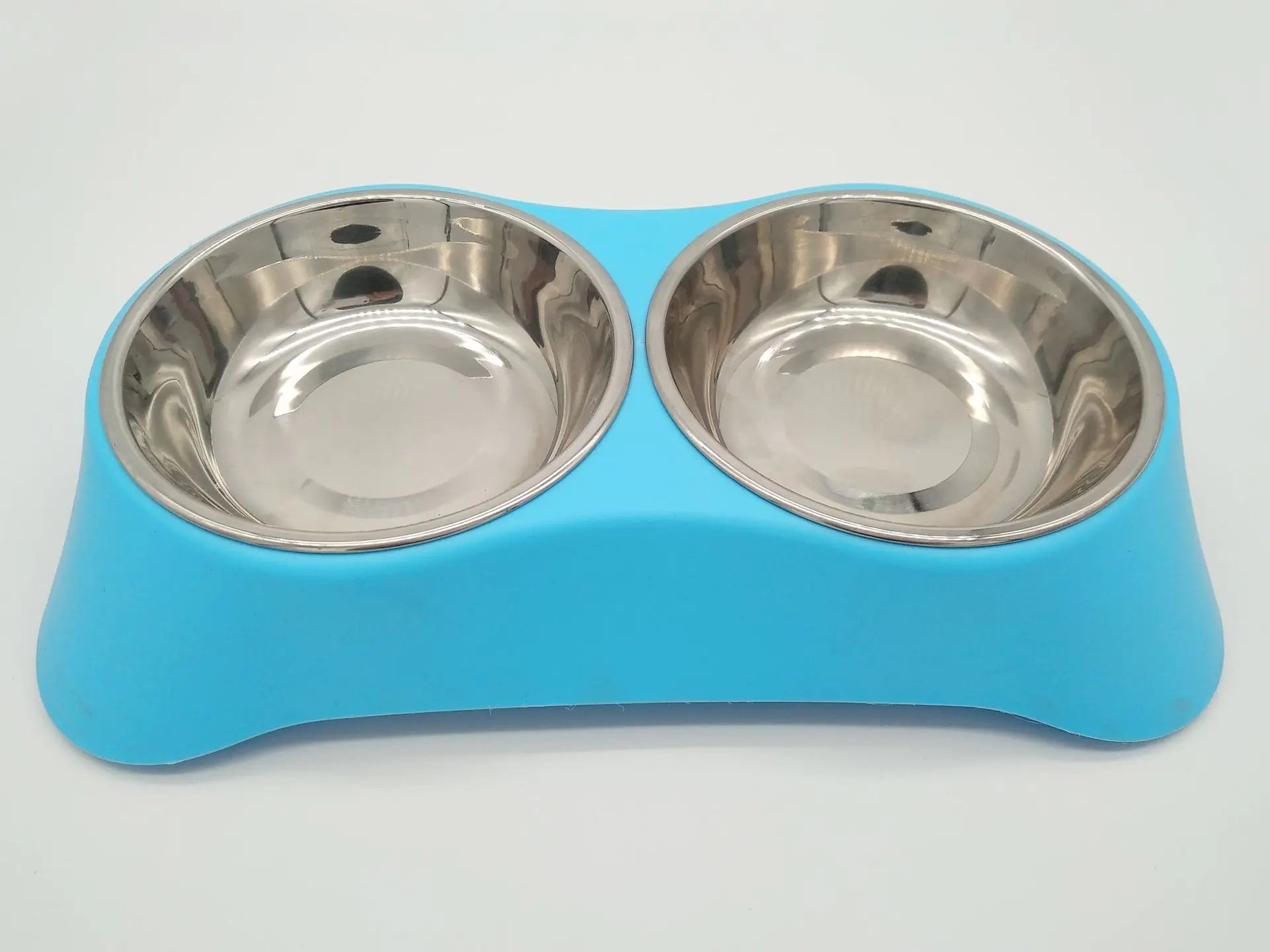 Small size eco-friendly silicone double bowl for puppies, cats, and small dogs