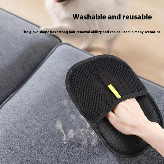 Washable black glove for pet hair cleaning