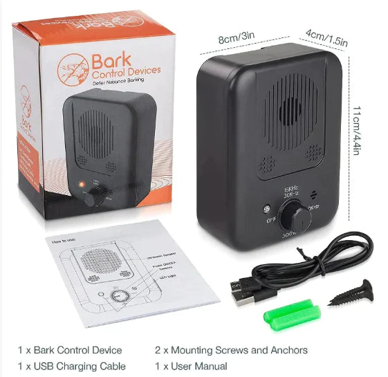 Compact dog barking trainer for indoor and outdoor use