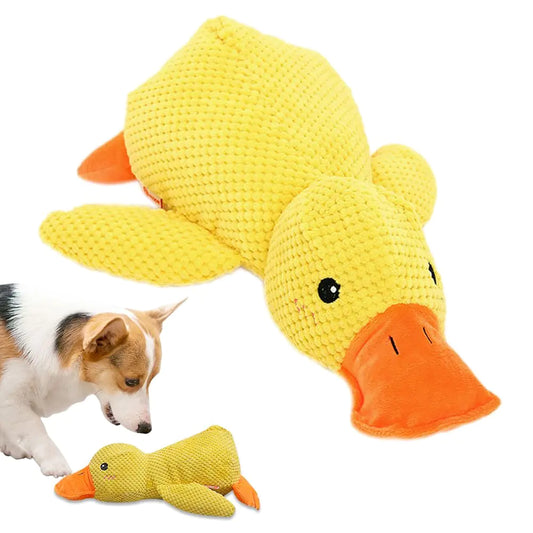 Interactive tug and fetch duck dog toy