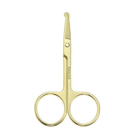 Gold stainless steel Pet Dog Hair Scissors, 3.5 inches long, showcasing sharp blades for professional pet grooming.