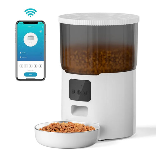 Smart automatic pet feeder for cats and dogs