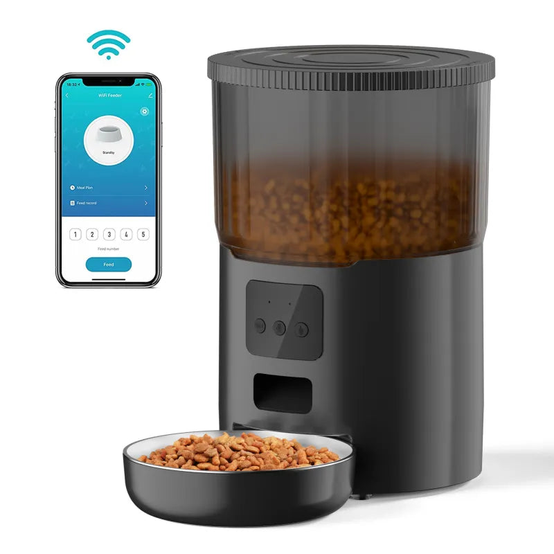 Smart automatic pet feeder for cats and dogs